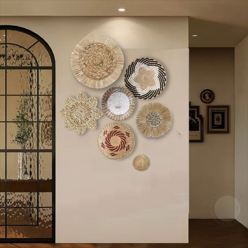 Woven Wall Basket - Bandeja Decorativa Boho de Paja Tejida,