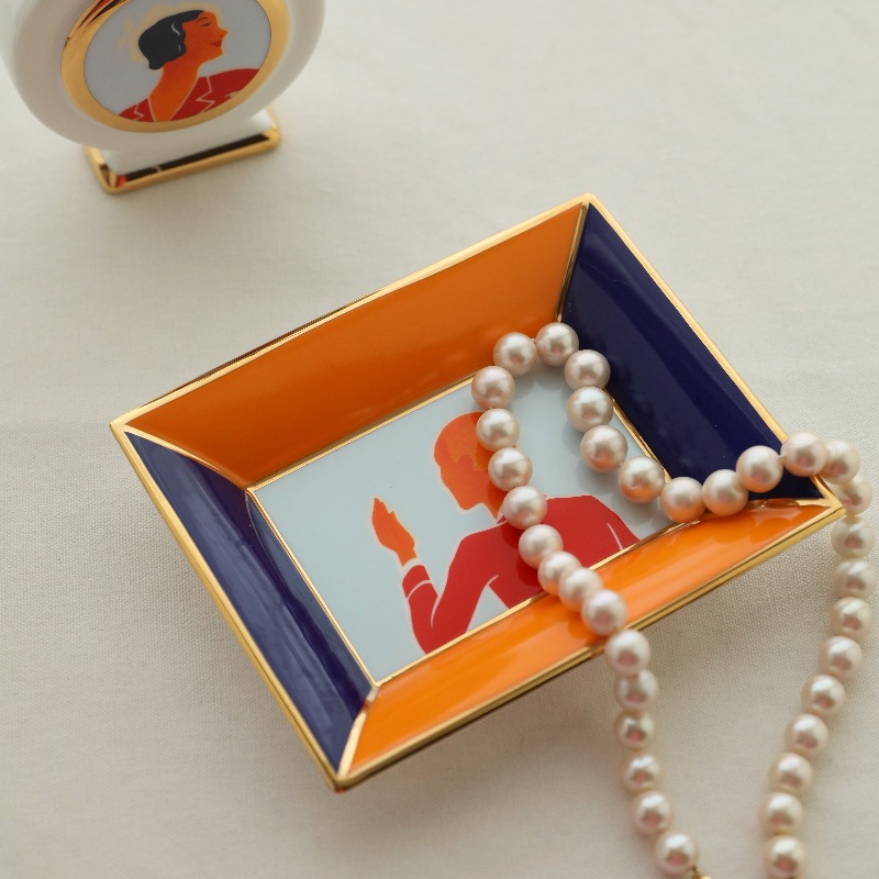 Ceramic Trinket Dish - Bandeja de joyería de cerámica estilo