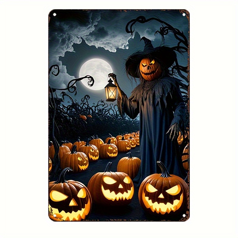 Home Decor Gothic - Letrero Metálico Vintage de Halloween -