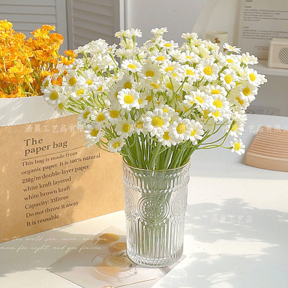 Home Decor Tulip - Flores artificiales de manzanilla, estilo europeo,