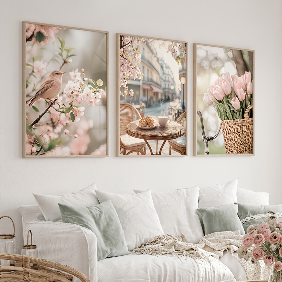 Home Decor Tulip - Juego de 3 Láminas Decorativas con