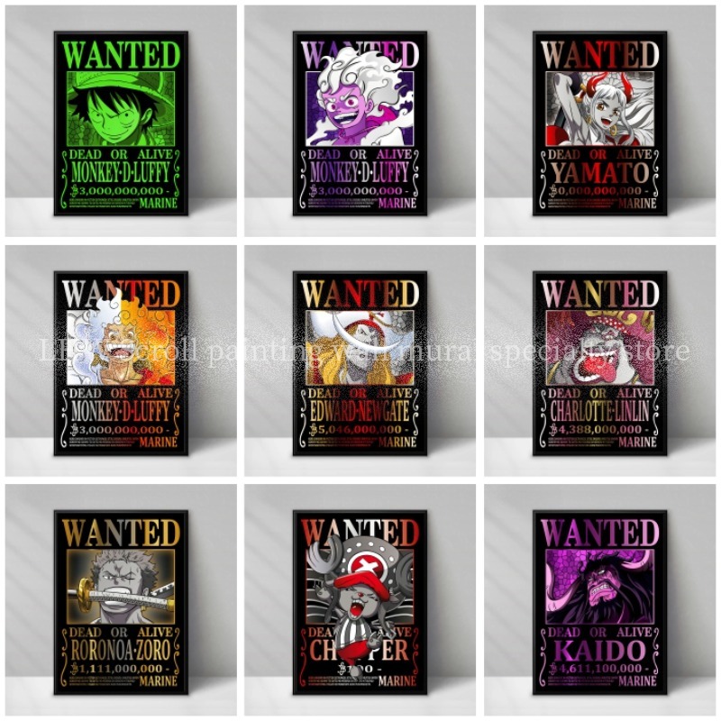 Home Decor Online - Famoso Anime ONE PIECE Wanted pintura