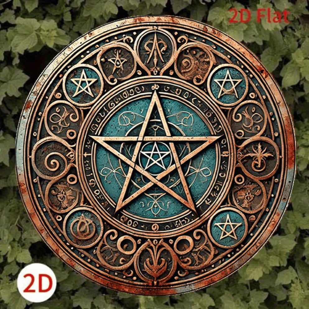 Home Decor Gothic - Letrero de metal con pentagrama Wiccan