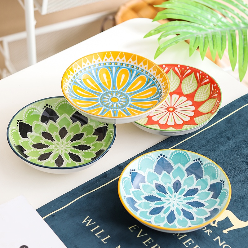 Ceramic Trinket Dish - Plato de cerámica bohemio de 4