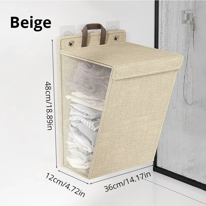 Woven Wall Basket - Cesto para la colada adhesivo plegable,