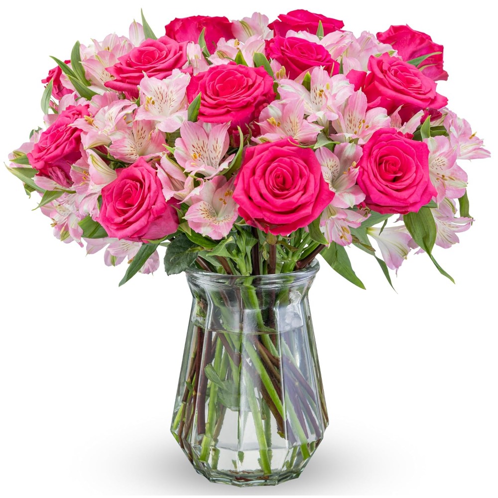 Home Decor Tulip - Elegante Arreglo de Rosas y Alstroemeria