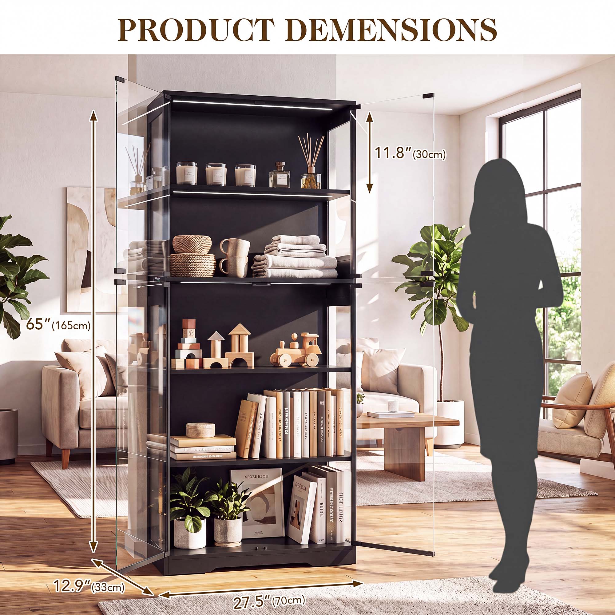 TCGBKAF Vitrina de 5 niveles c - Home Decor Lighting reseña y precio