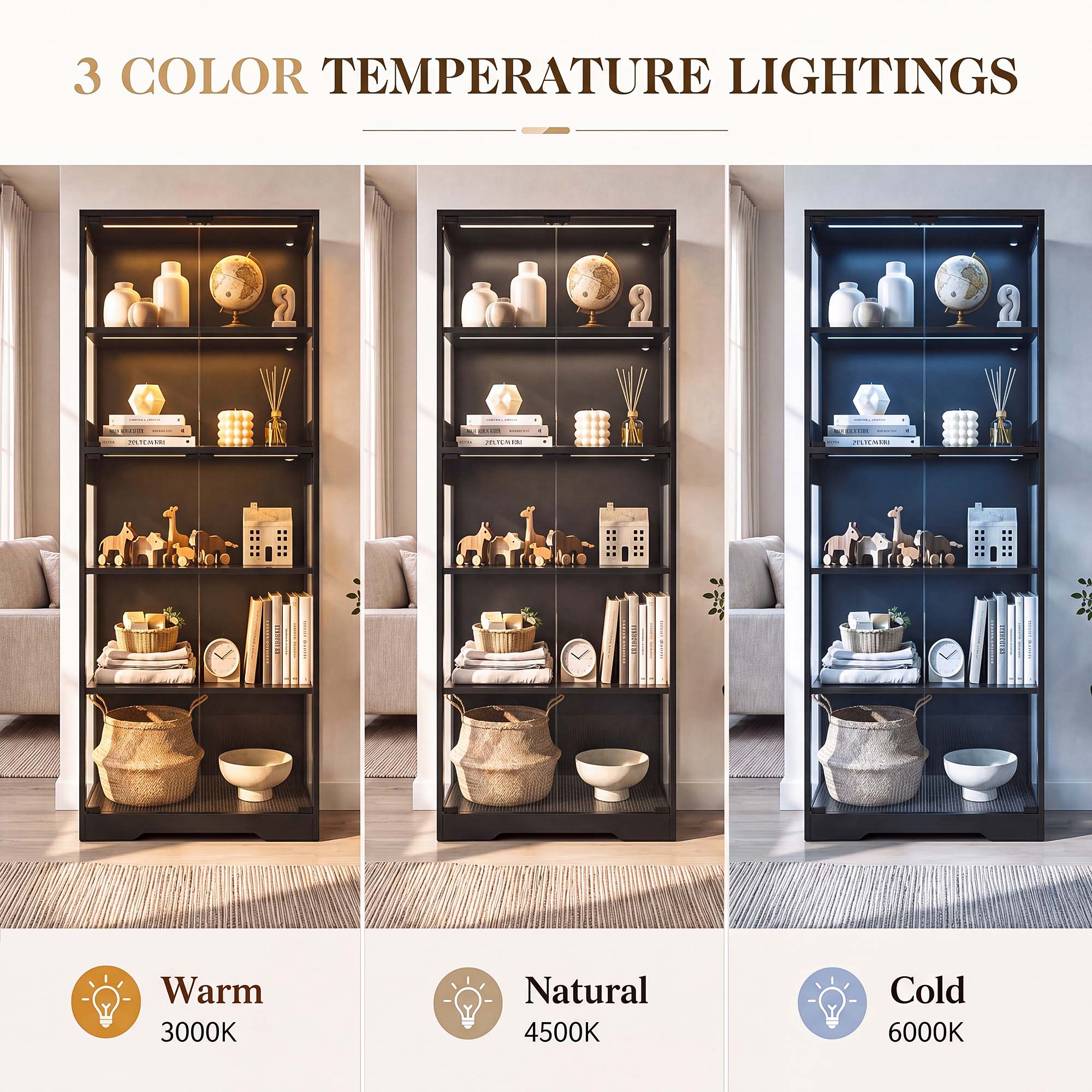 TCGBKAF Vitrina de 5 niveles c - Home Decor Lighting reseña y precio