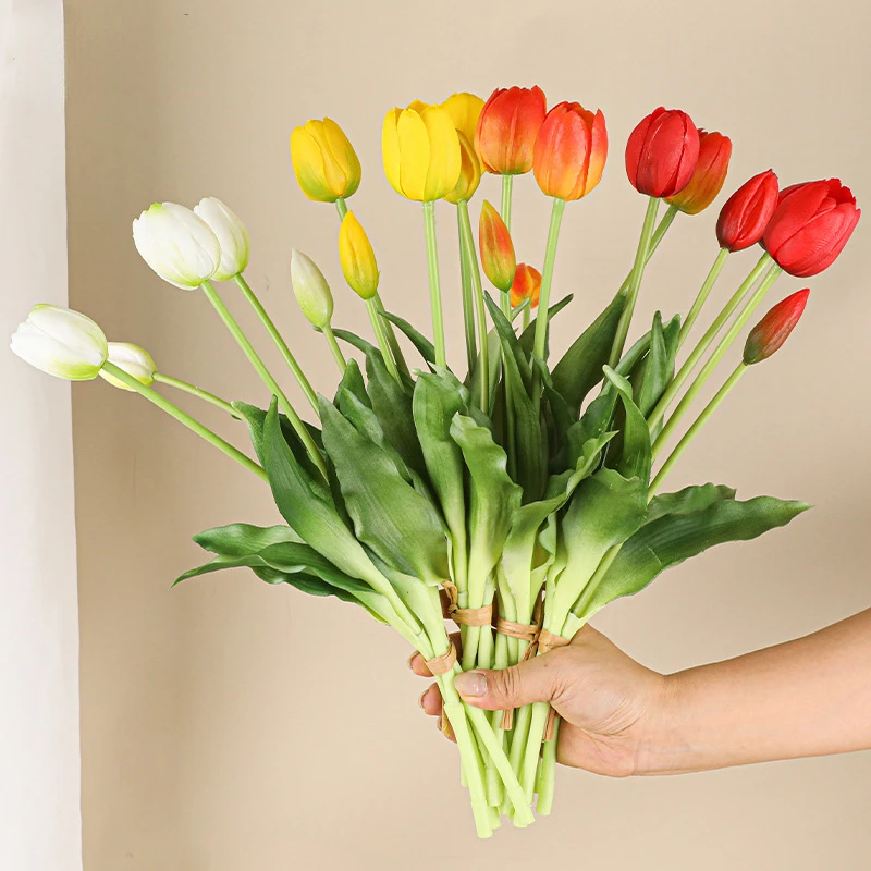Tulipanes artificiales de 5 ca - Home Decor Tulip reseña y precio