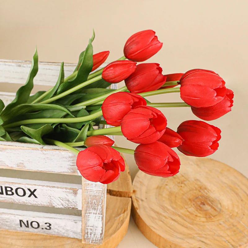 Tulipanes artificiales de 5 ca - Home Decor Tulip reseña y precio
