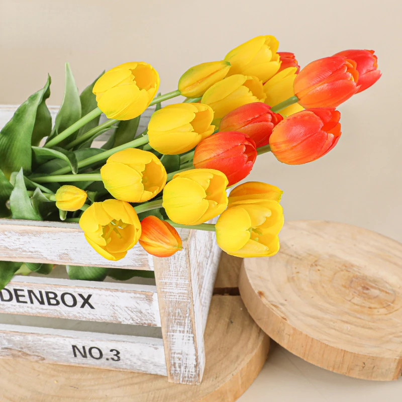 Tulipanes artificiales de 5 ca - Home Decor Tulip reseña y precio