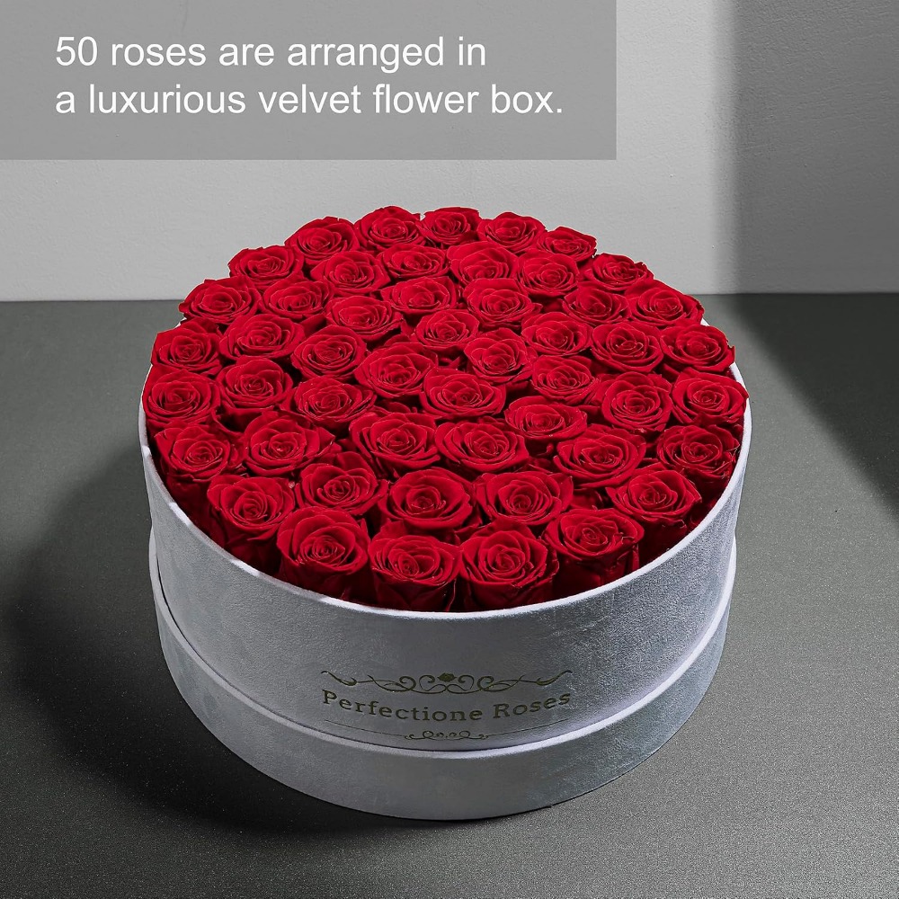50 Rosas en Caja de Terciopelo - Home Decor Tulip reseña y precio