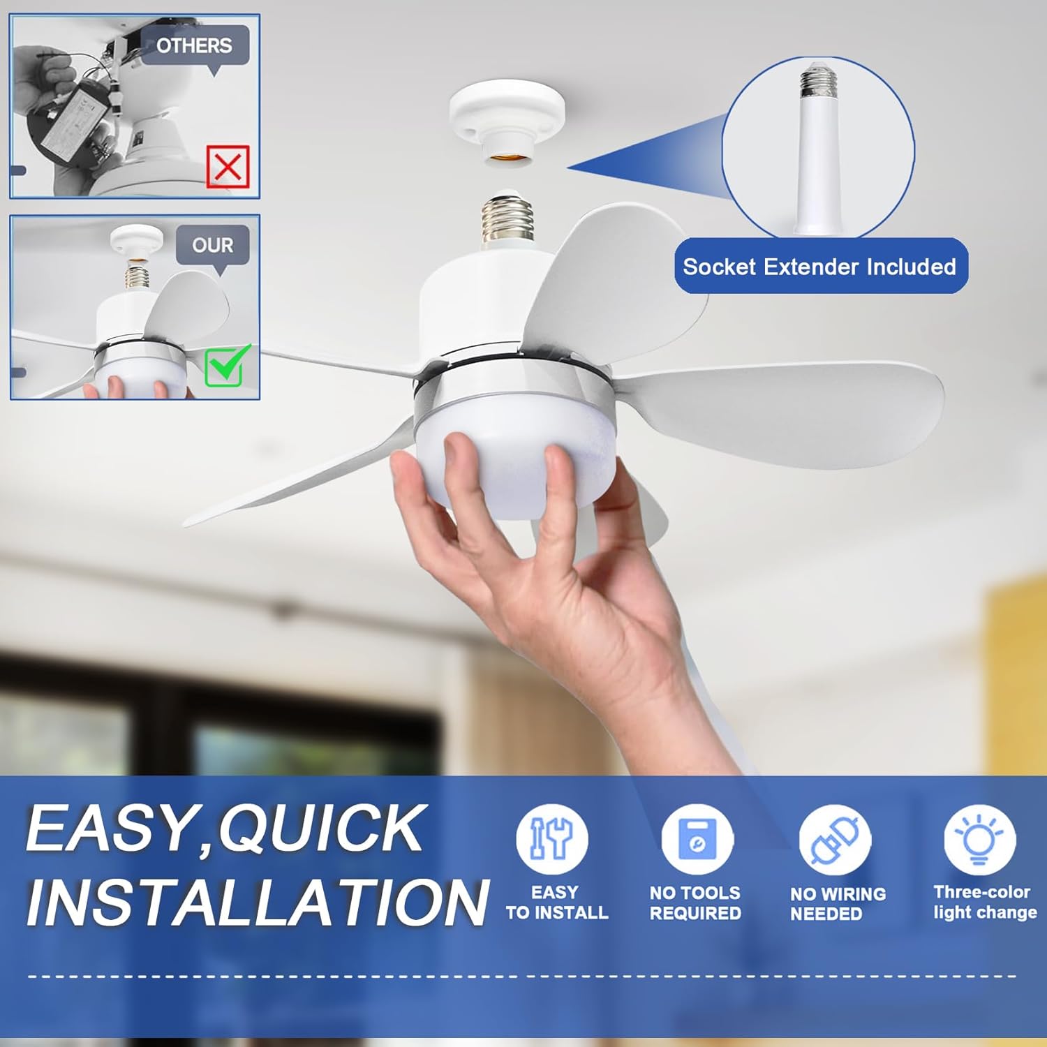 Ventilador de Techo con Luz y  - Home Decor Lighting reseña y precio