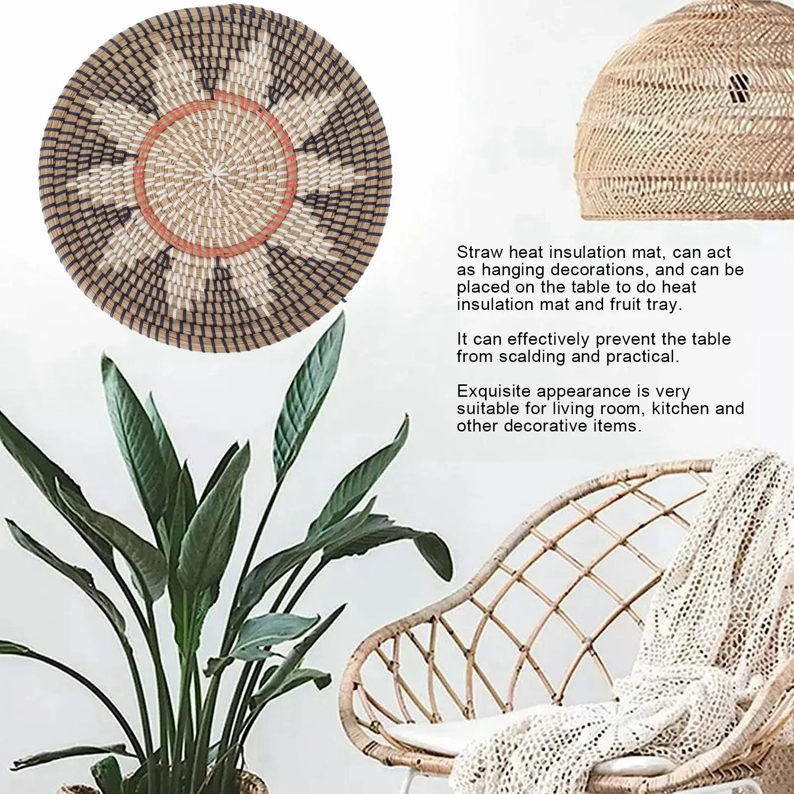 Adornos de pared de hierba red - Woven Wall Basket reseña y precio