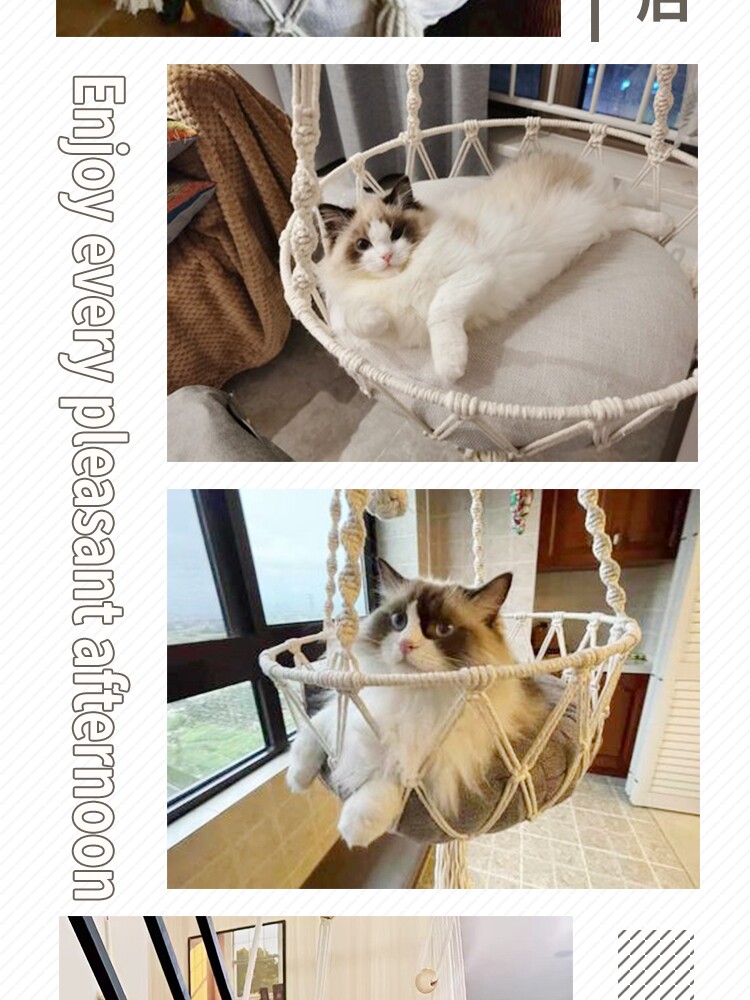 Hamaca para gatos hecha a mano - Woven Wall Basket reseña y precio