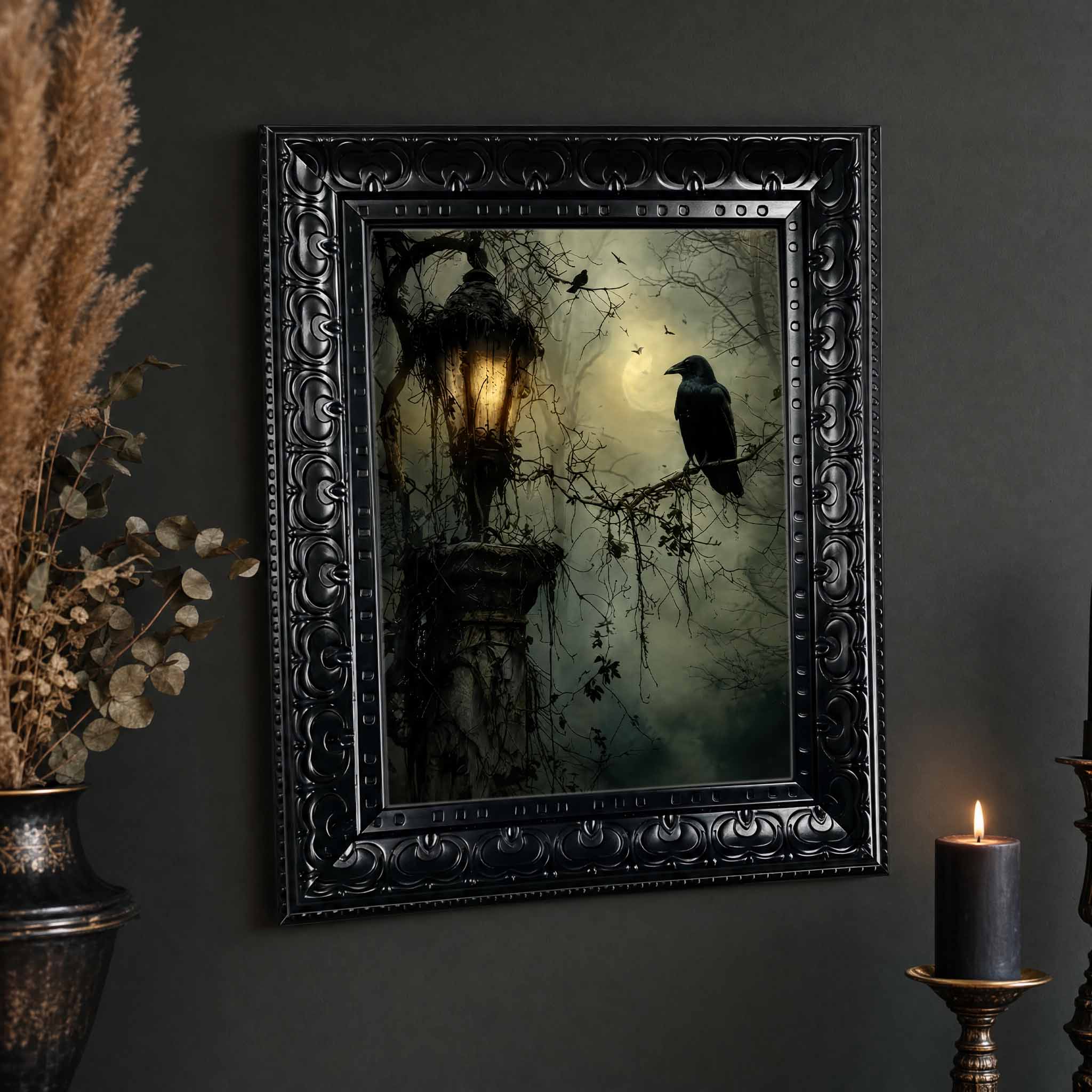 Arte de pared de Halloween, li - Home Decor Gothic reseña y precio