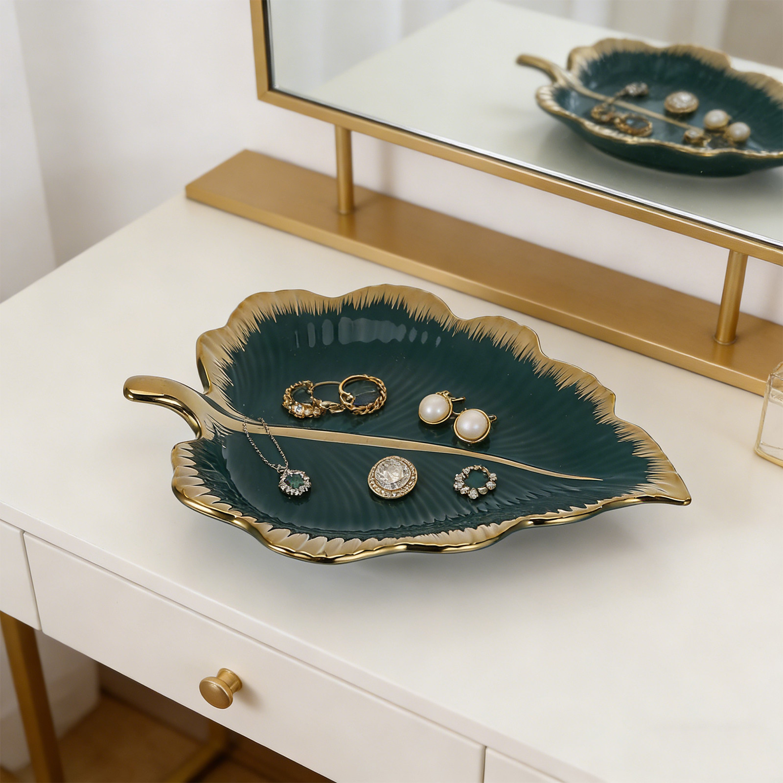 Bandeja de cerámica verde con  - Ceramic Trinket Dish reseña y precio