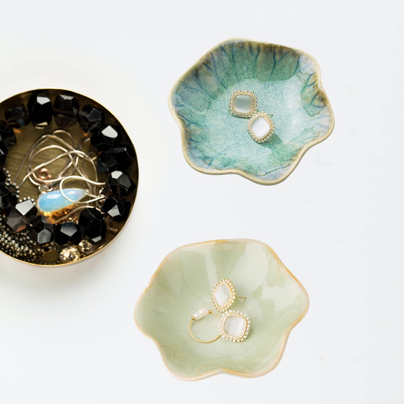 Bandeja de joyería de hoja de  - Ceramic Trinket Dish reseña y precio