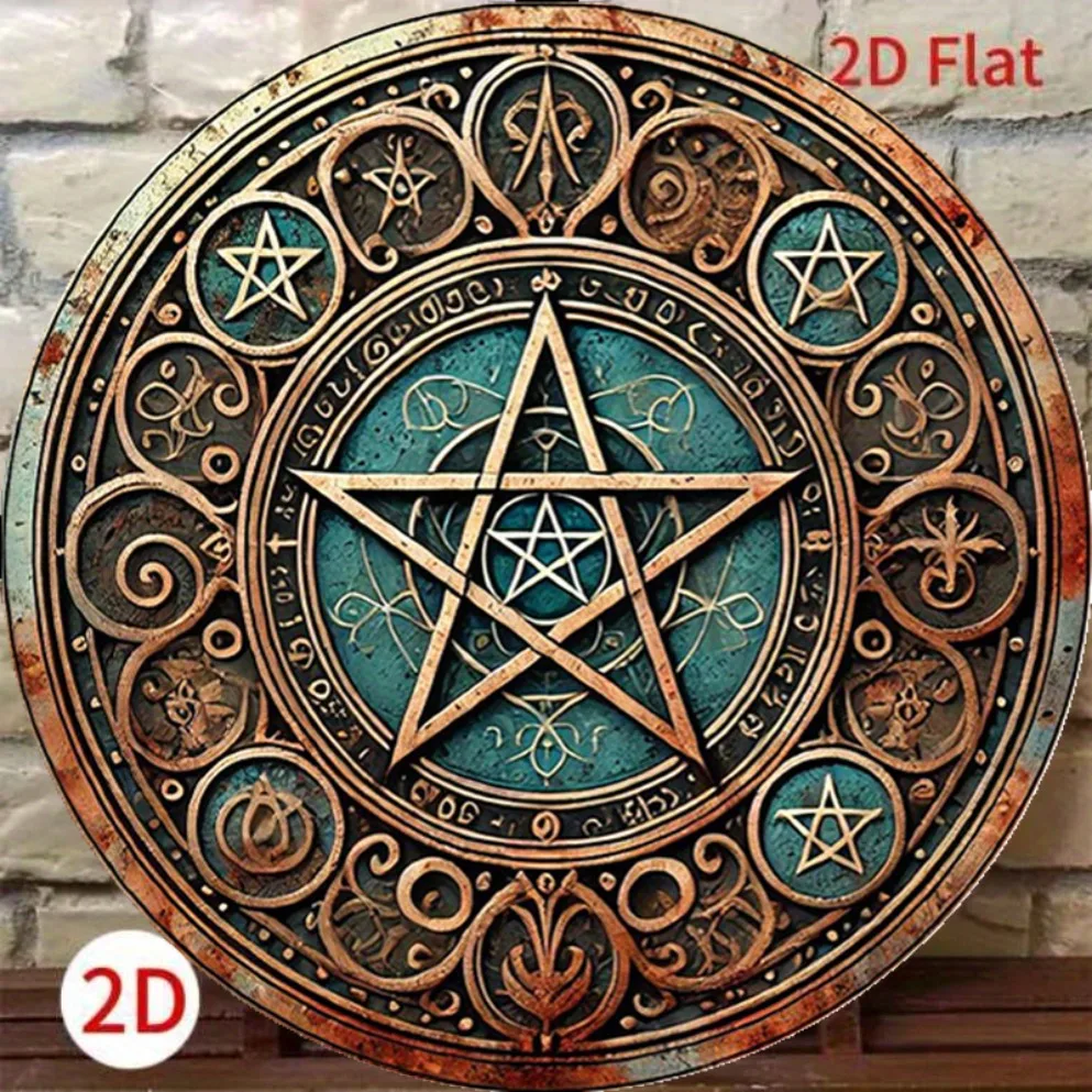 Letrero de metal con pentagram - Home Decor Gothic reseña y precio