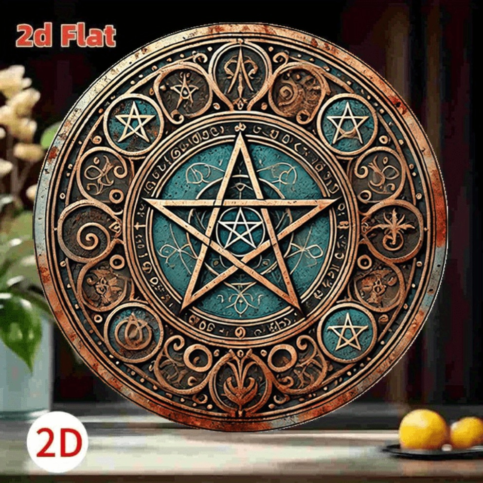 Letrero de metal con pentagram - Home Decor Gothic reseña y precio