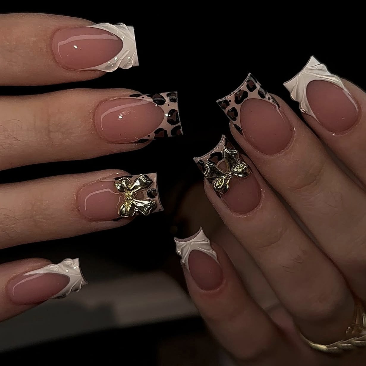 Uñas postizas cortas cuadradas - Pressed Flower Frame reseña y precio