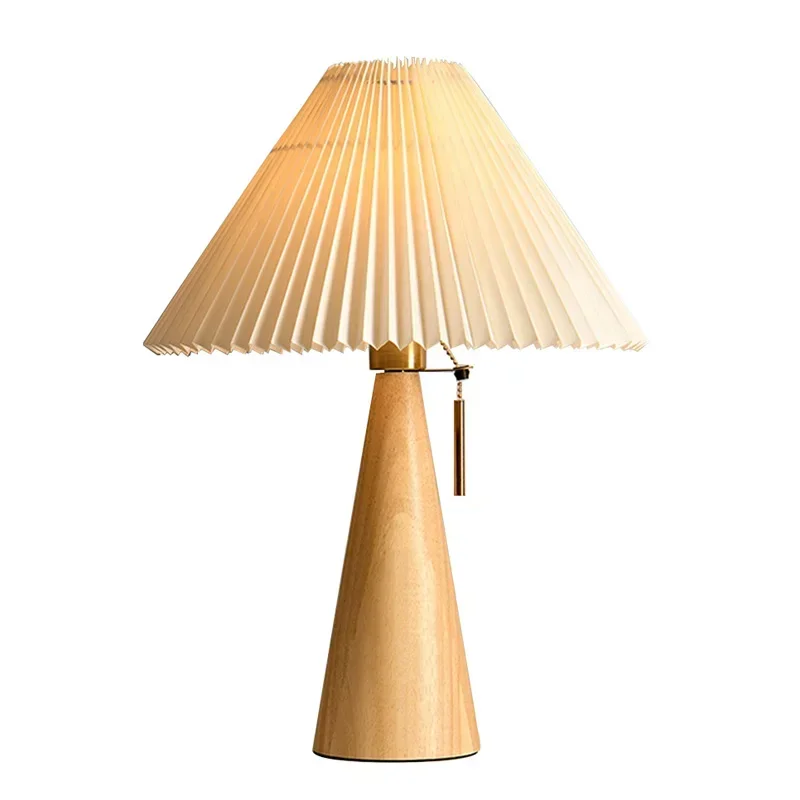 Lámpara de mesa plisada retro, - Home Decor Lighting reseña y precio